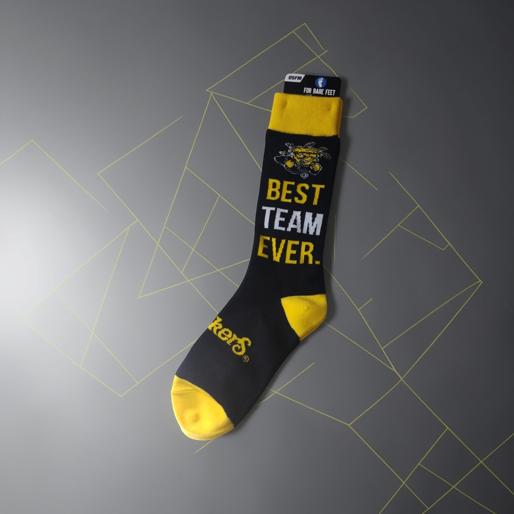 Wichita Shockers Black and Yellow Best Team Socks